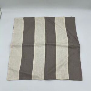 Pottery Barn Taupe And Cream Awning Stripe Linen 20x20 Pillow Cover NWOT